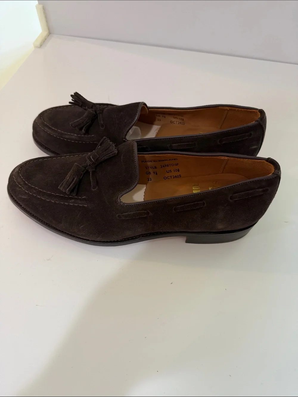 Todd Snyder X Sanders Dark Brown Loafers With Tassels Sz 10.5. Tub8